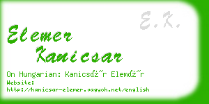 elemer kanicsar business card